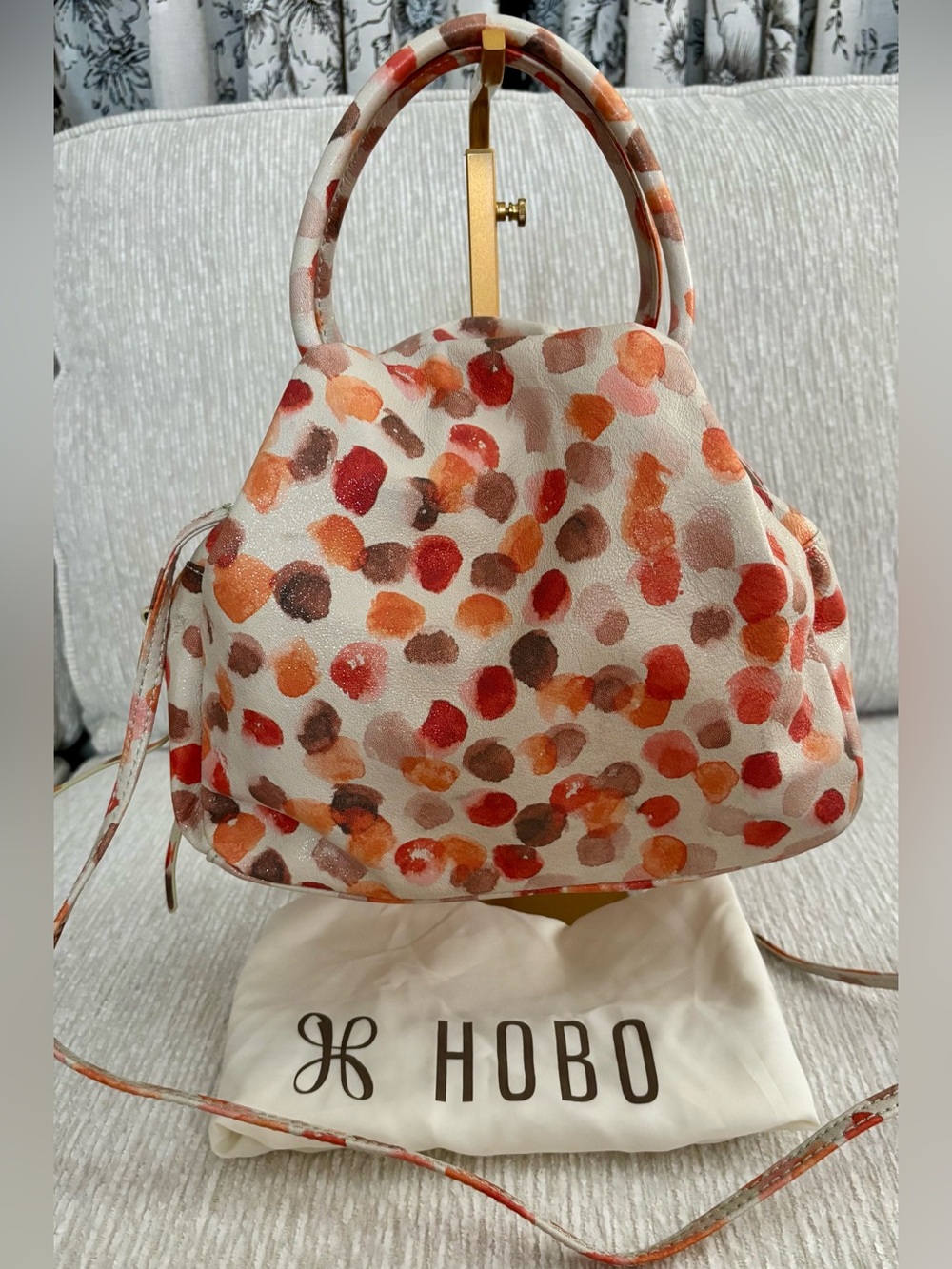 NWOT Hobo Darling Small Satchel Dots Print Leather Crossbody Bag
